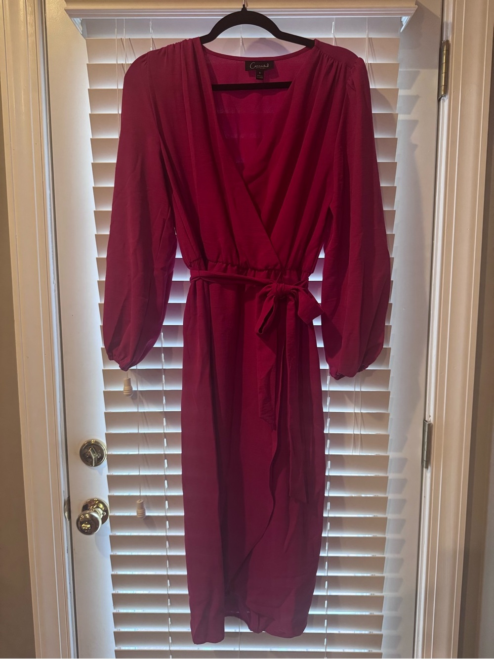 connected apparel Deep Berry Wrap Midi Dress